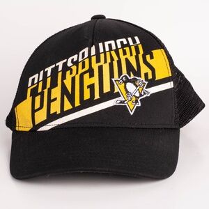 Adidas NHL Pittsburgh Penguins Hockey Trucker Mesh Snapback Hat Official Merch